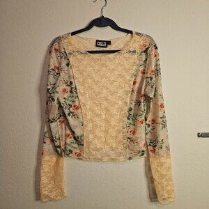 Floral Mesh Long Sleeve